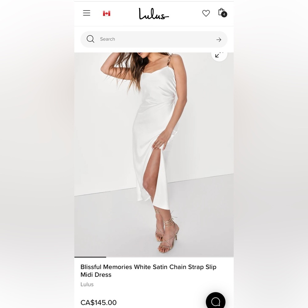 2 for $80
Blissful Memories White Satin Chain Strap Slip Midi Dress XS size